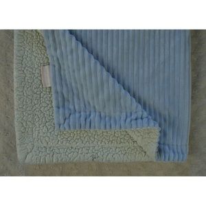Mon Lapin Blue Baby Blanket Ribbed Corduroy Cream Off White Sherpa Plush Soft